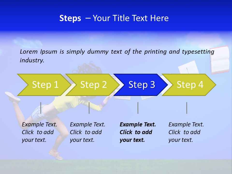 Flying Metaphor Education PowerPoint Template