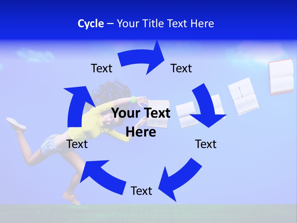 Flying Metaphor Education PowerPoint Template
