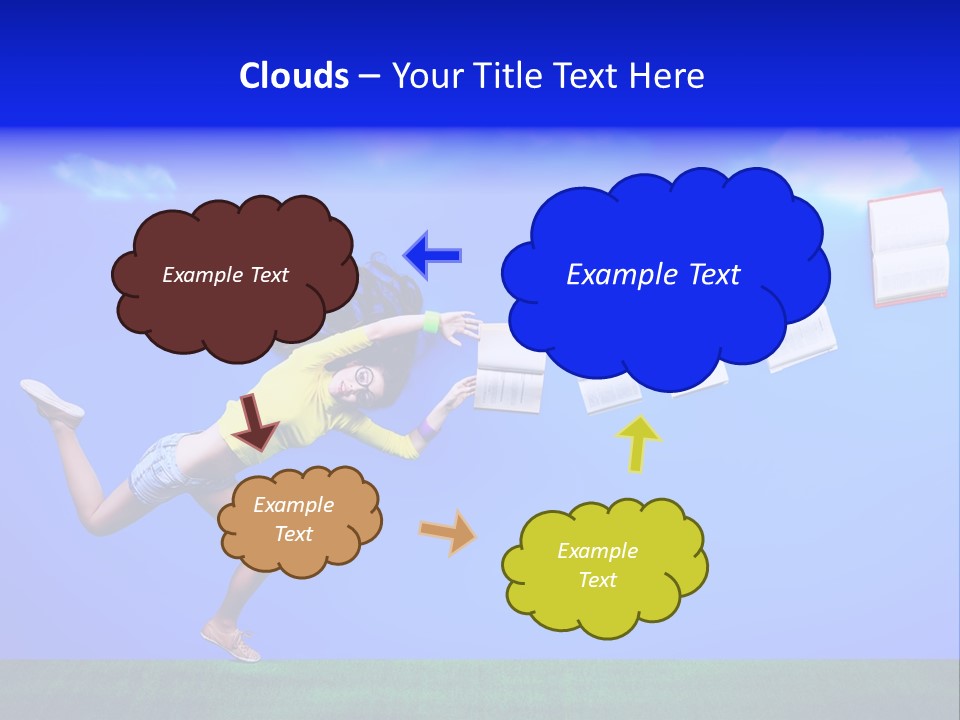 Flying Metaphor Education PowerPoint Template