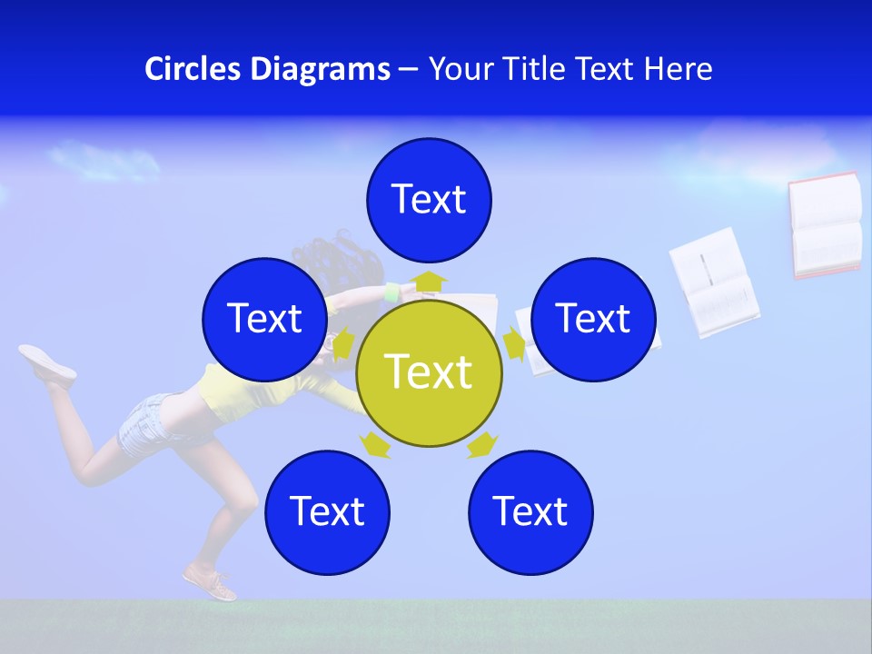 Flying Metaphor Education PowerPoint Template