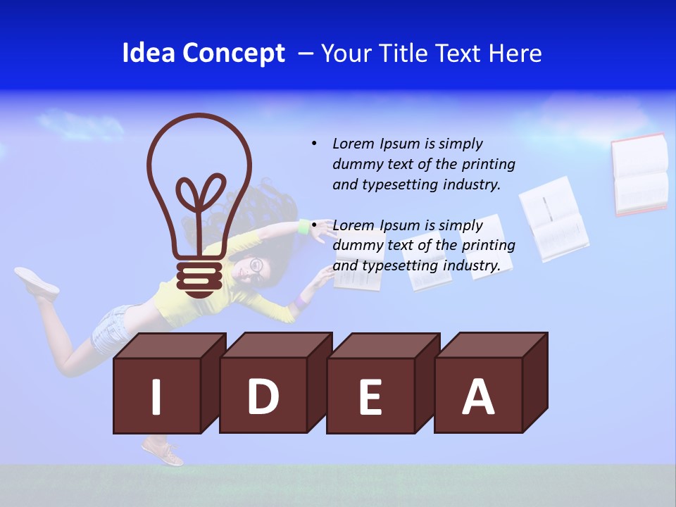 Flying Metaphor Education PowerPoint Template