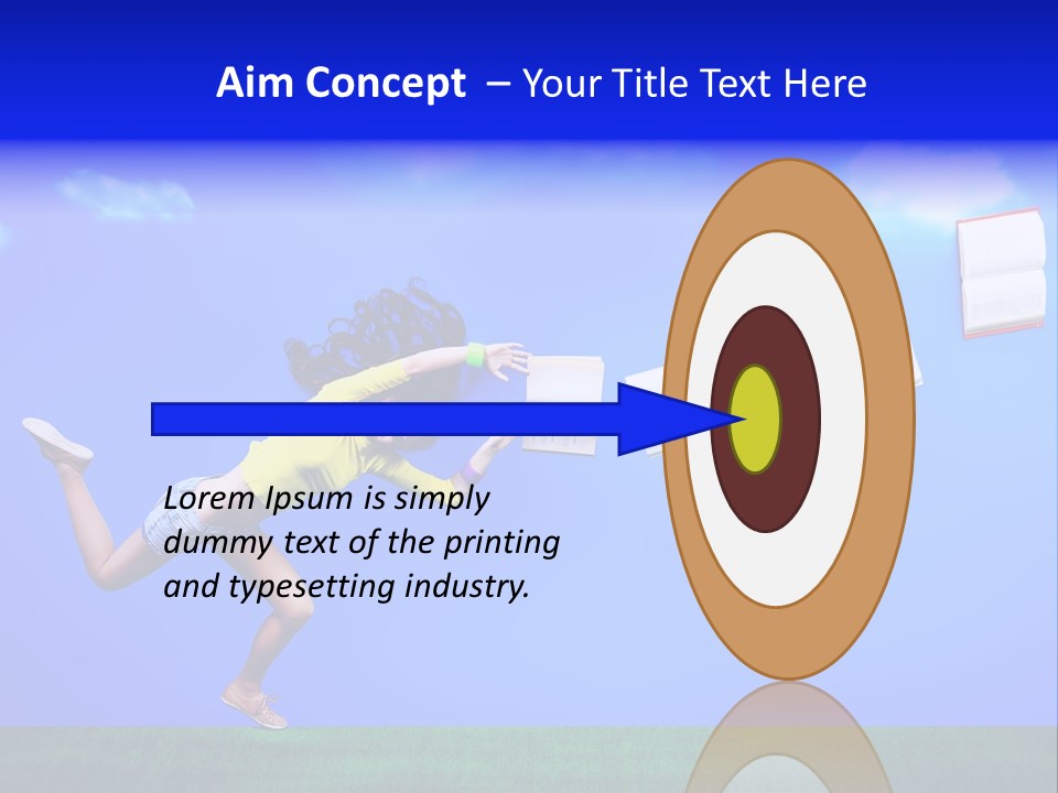 Flying Metaphor Education PowerPoint Template