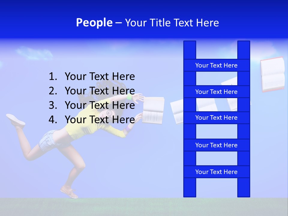 Flying Metaphor Education PowerPoint Template