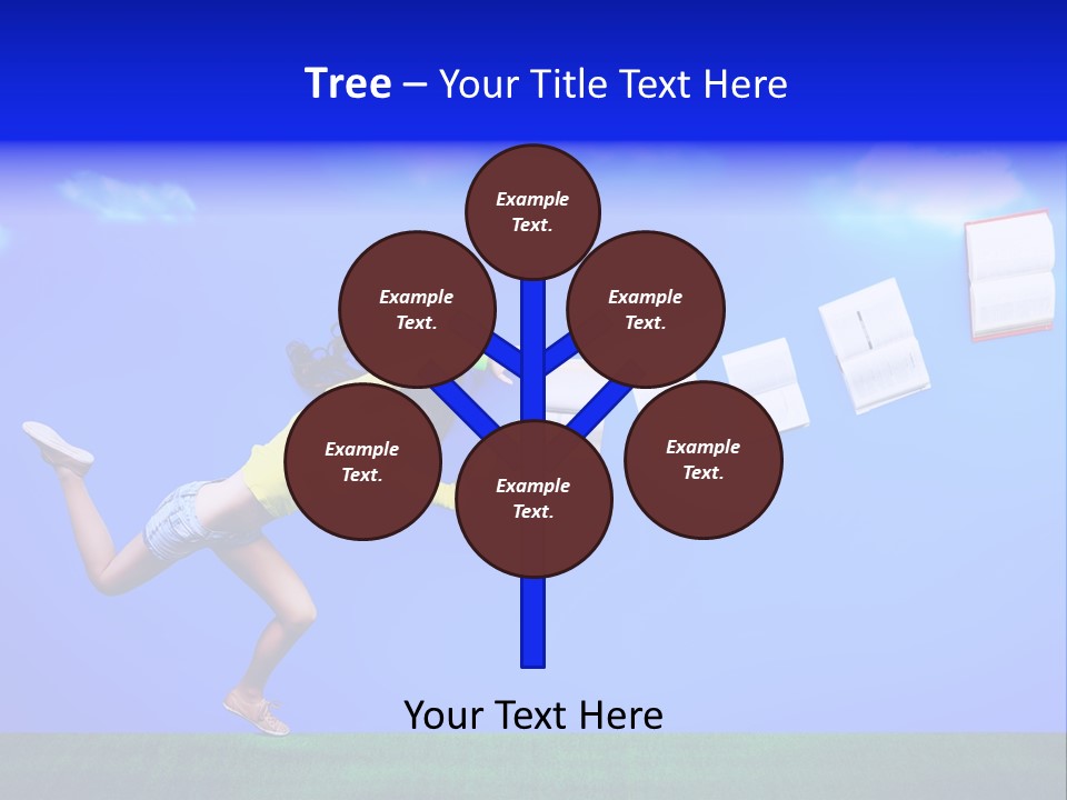 Flying Metaphor Education PowerPoint Template