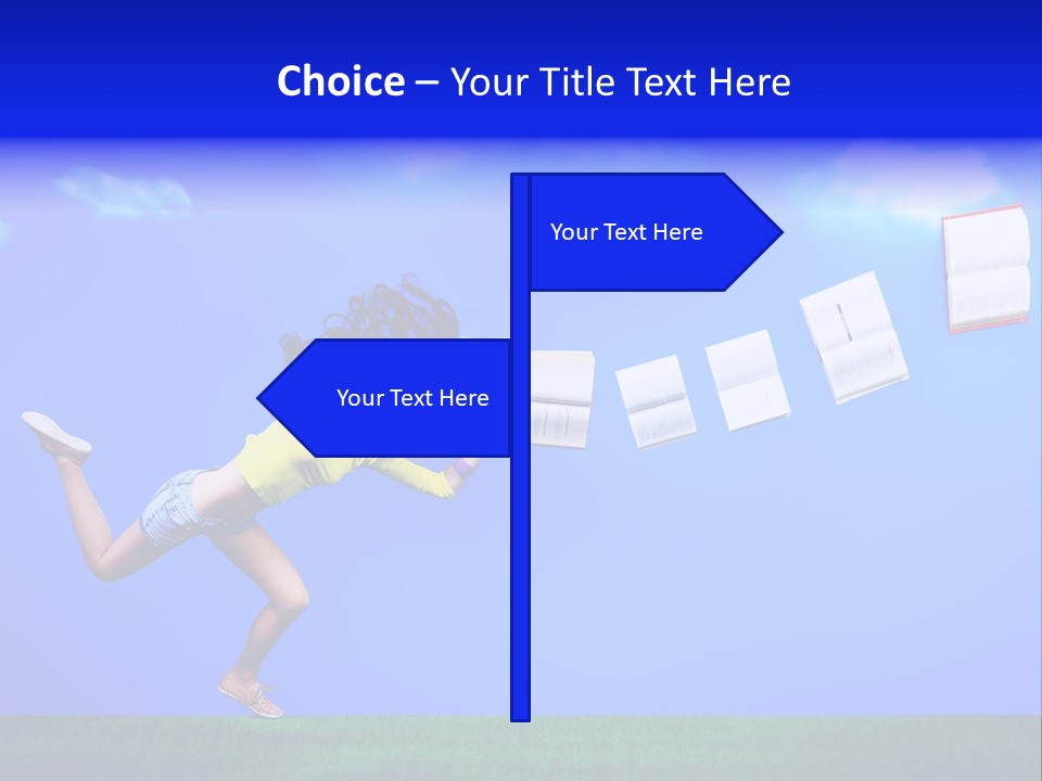 Flying Metaphor Education PowerPoint Template