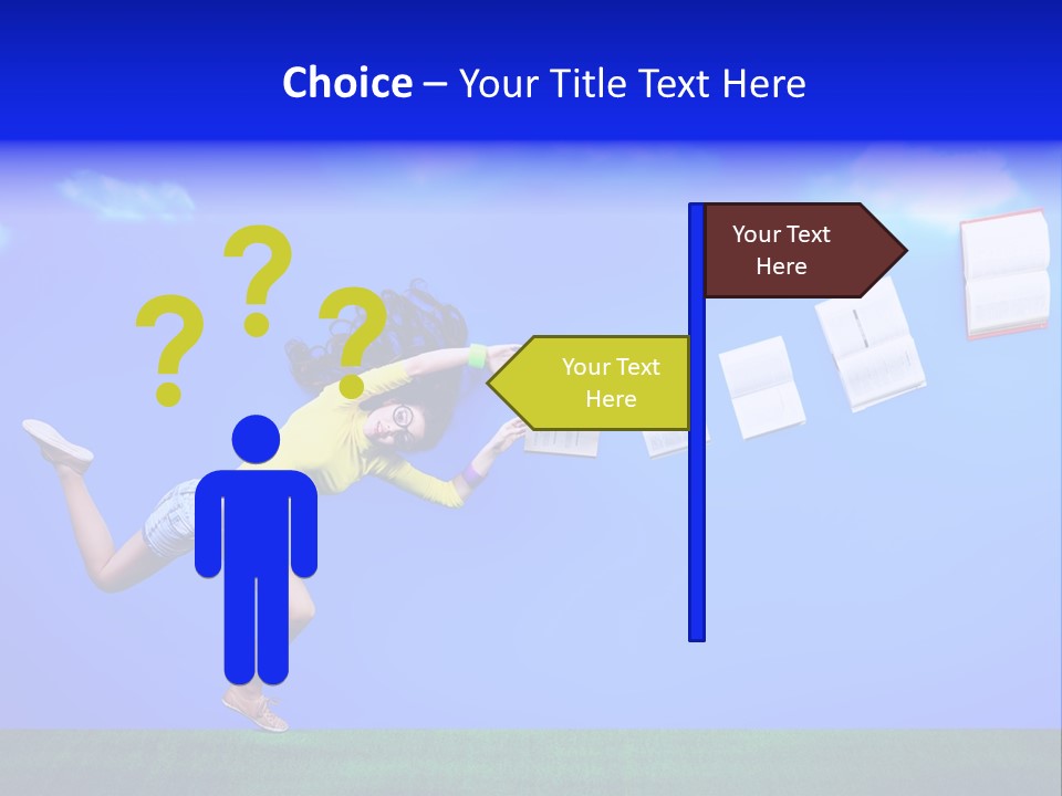 Flying Metaphor Education PowerPoint Template