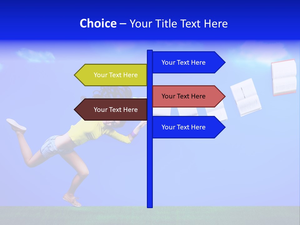 Flying Metaphor Education PowerPoint Template