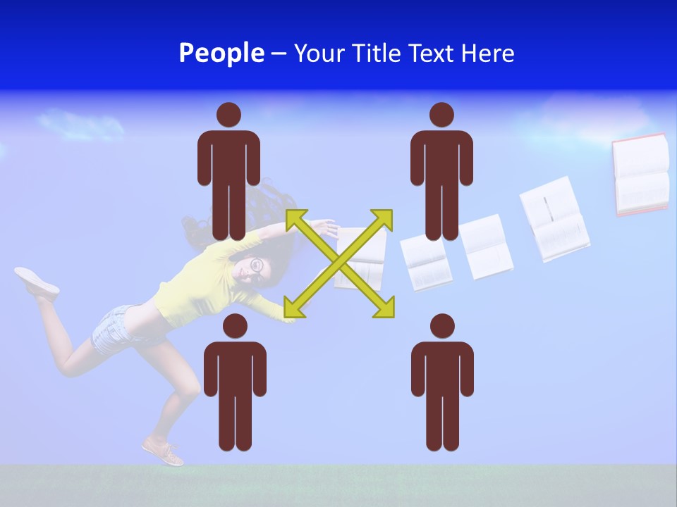 Flying Metaphor Education PowerPoint Template