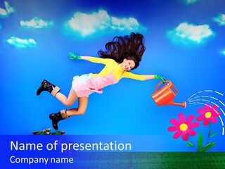 Care Garden Cartoon PowerPoint Template