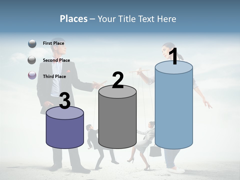 Woman Manipulated String PowerPoint Template