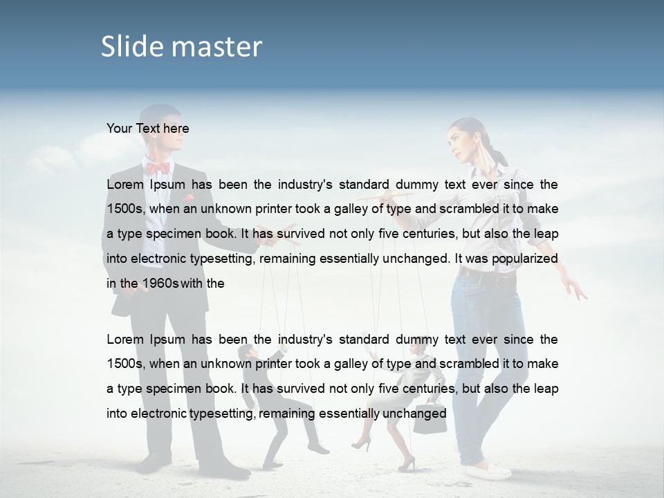 Woman Manipulated String PowerPoint Template