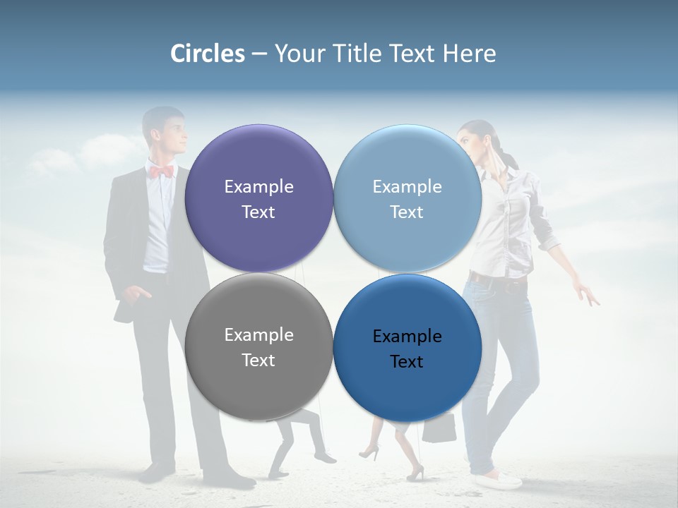 Woman Manipulated String PowerPoint Template