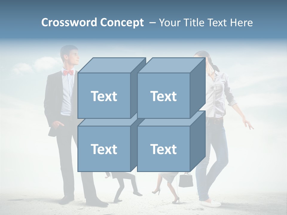 Woman Manipulated String PowerPoint Template