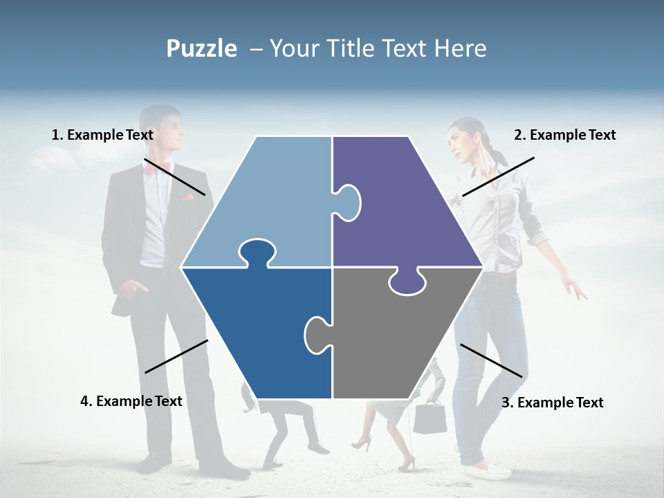 Woman Manipulated String PowerPoint Template