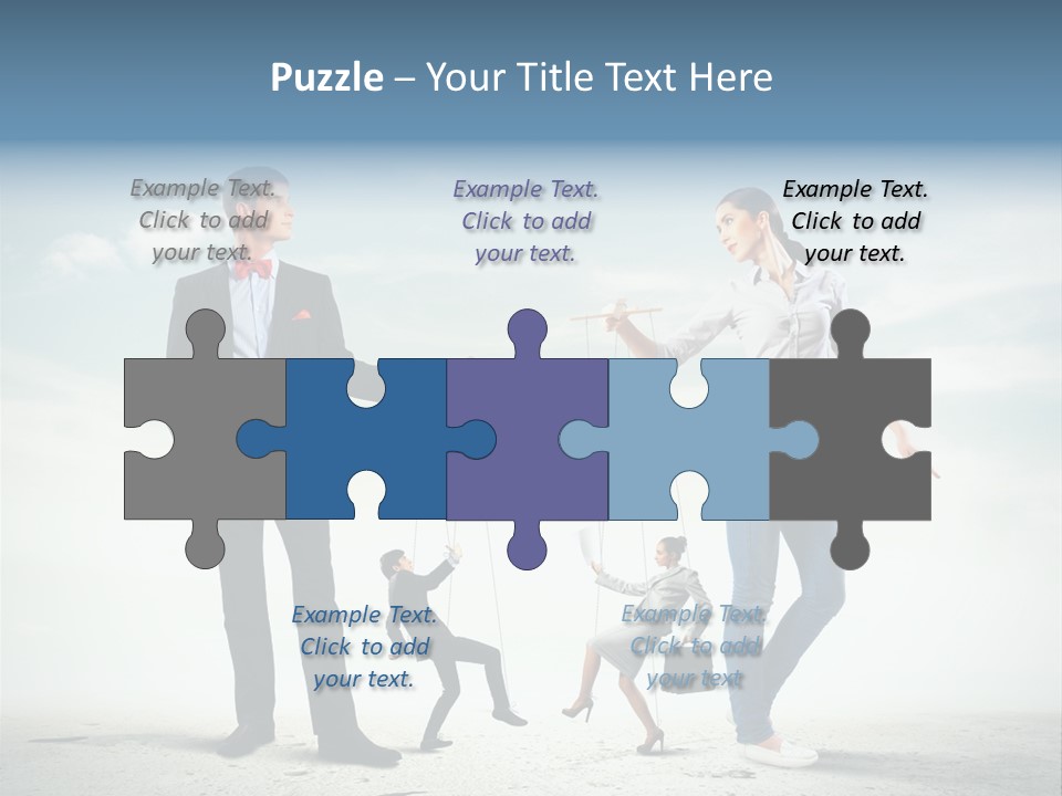 Woman Manipulated String PowerPoint Template