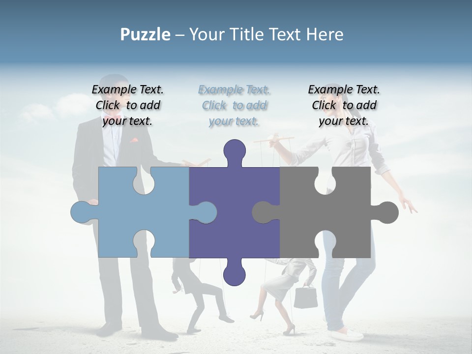 Woman Manipulated String PowerPoint Template