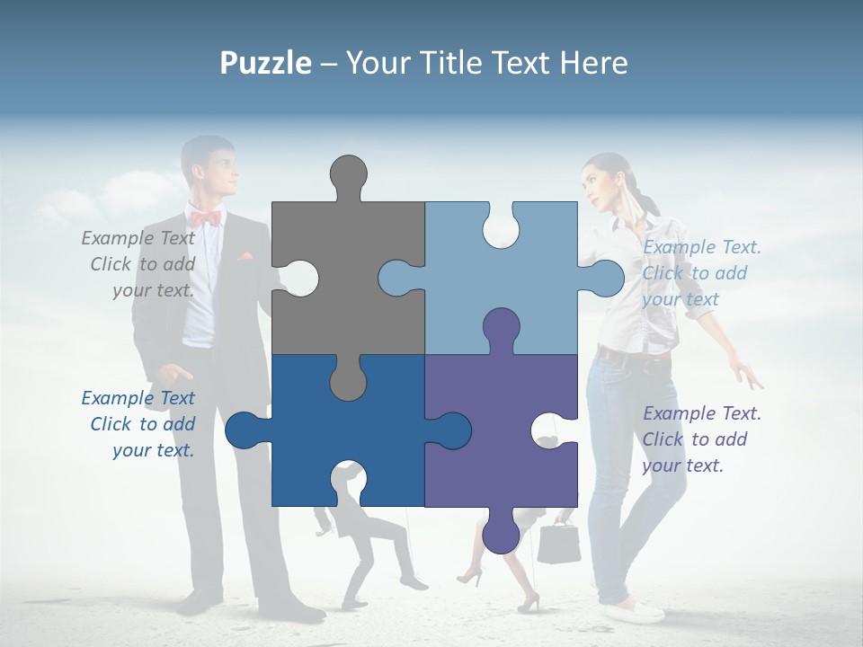 Woman Manipulated String PowerPoint Template