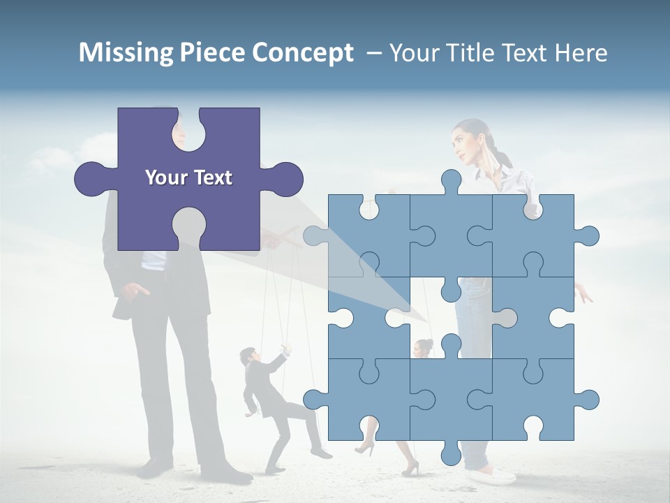 Woman Manipulated String PowerPoint Template