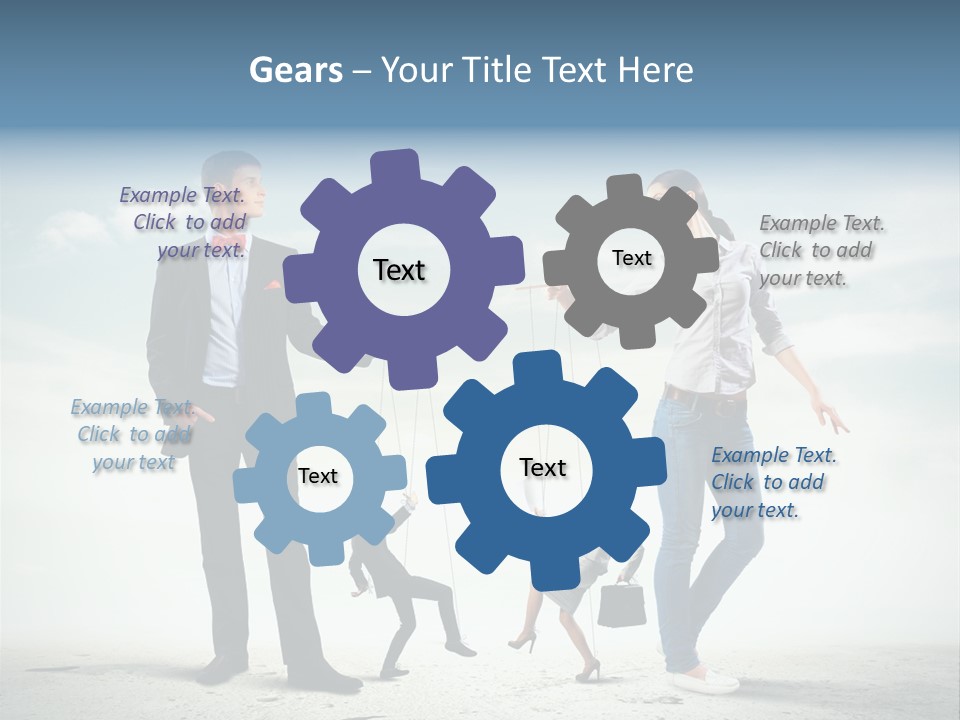 Woman Manipulated String PowerPoint Template