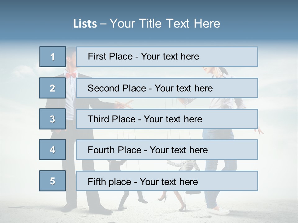 Woman Manipulated String PowerPoint Template