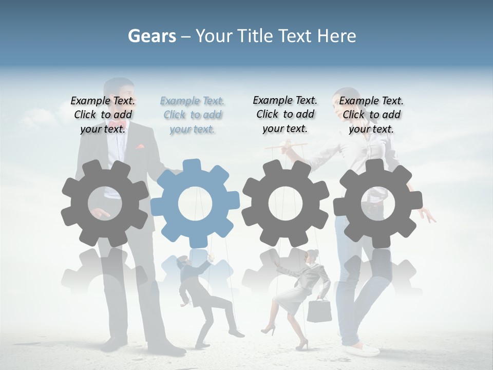 Woman Manipulated String PowerPoint Template