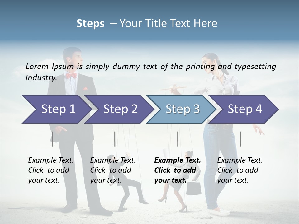 Woman Manipulated String PowerPoint Template