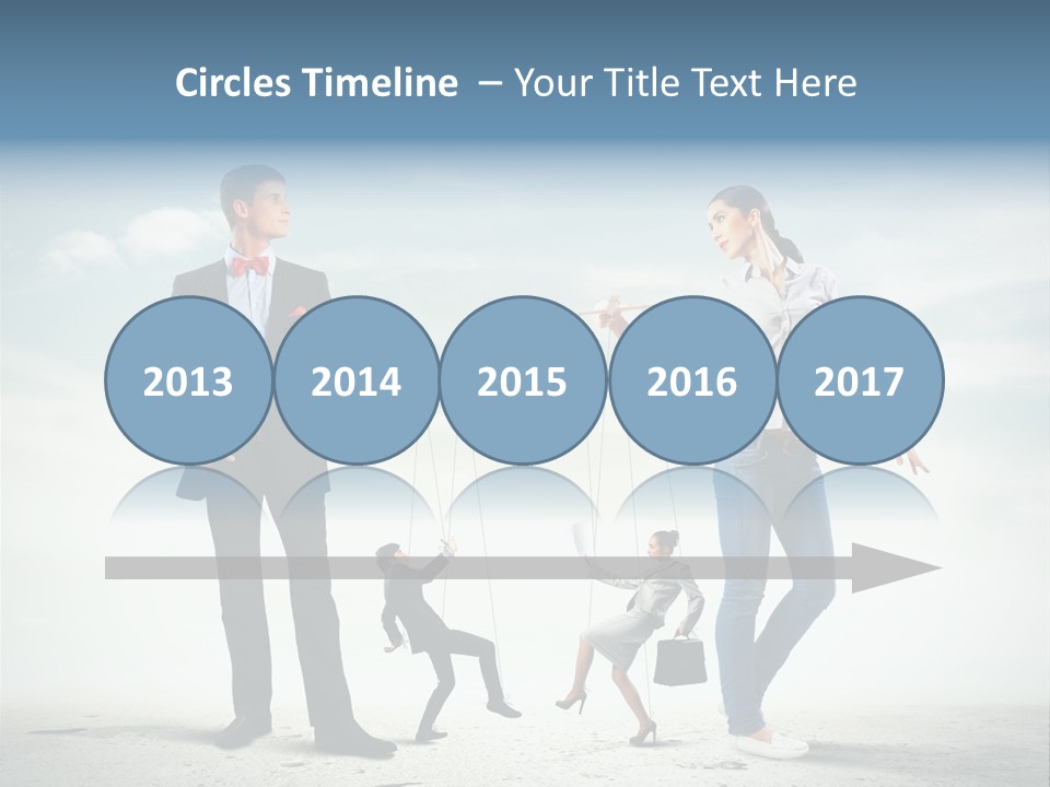 Woman Manipulated String PowerPoint Template