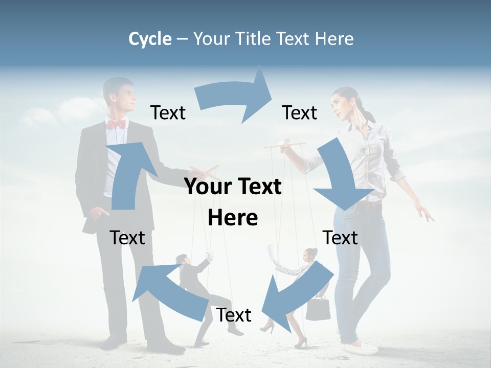 Woman Manipulated String PowerPoint Template