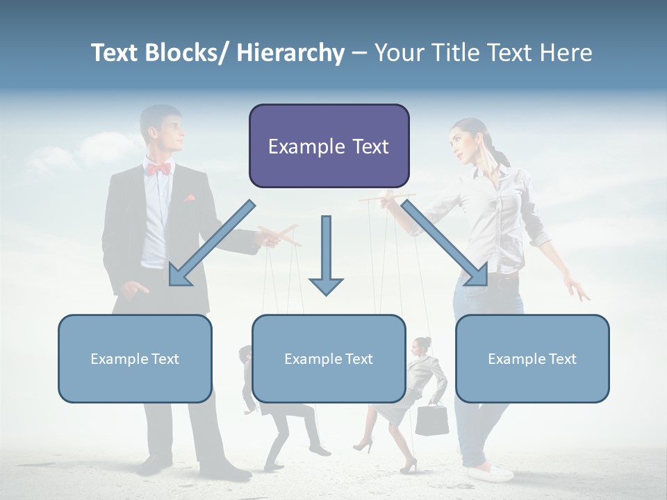 Woman Manipulated String PowerPoint Template