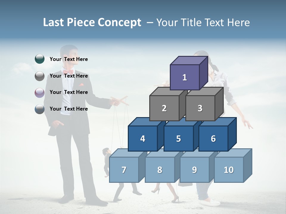 Woman Manipulated String PowerPoint Template