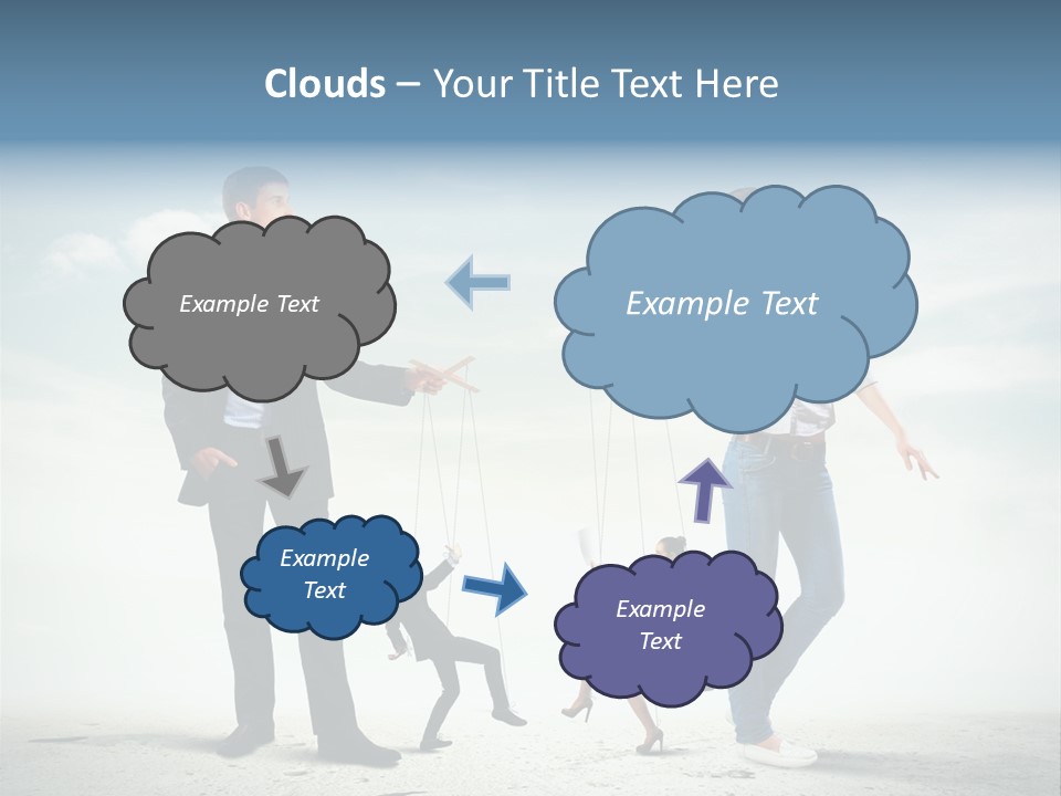 Woman Manipulated String PowerPoint Template