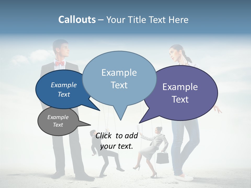 Woman Manipulated String PowerPoint Template