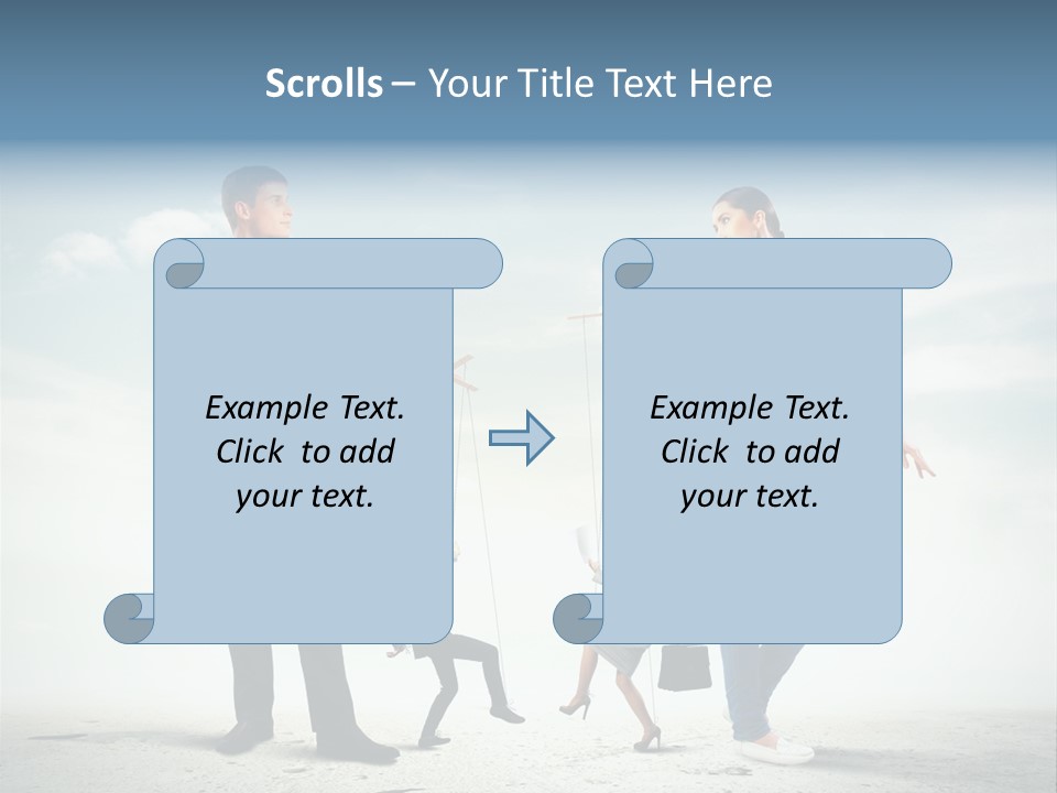 Woman Manipulated String PowerPoint Template