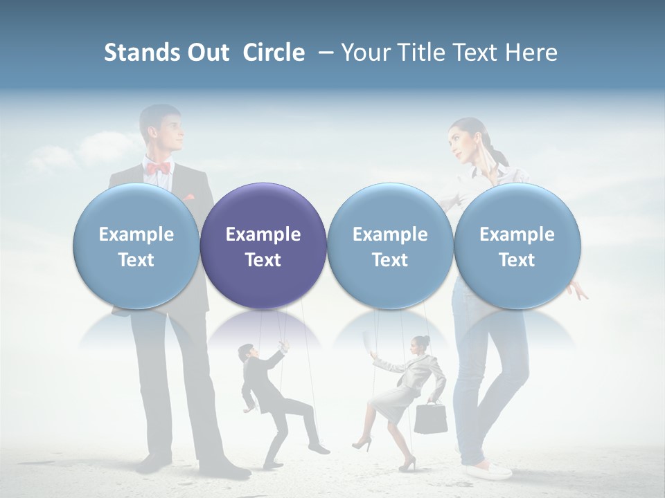 Woman Manipulated String PowerPoint Template