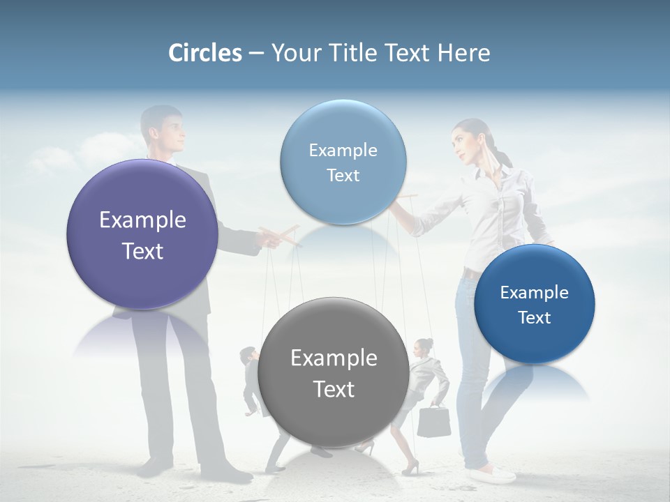 Woman Manipulated String PowerPoint Template