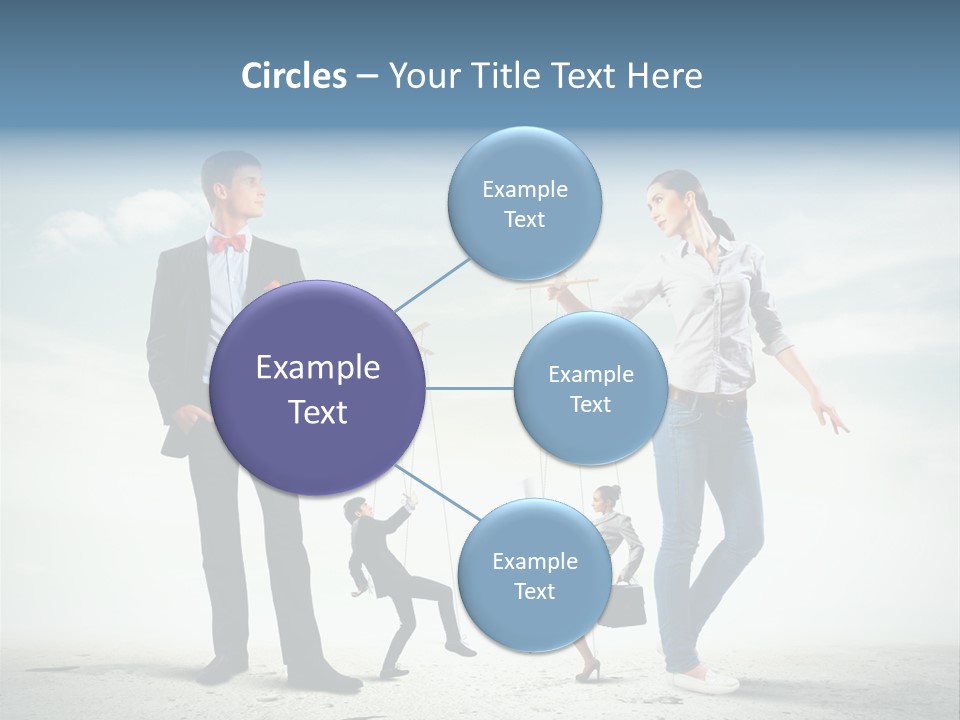 Woman Manipulated String PowerPoint Template