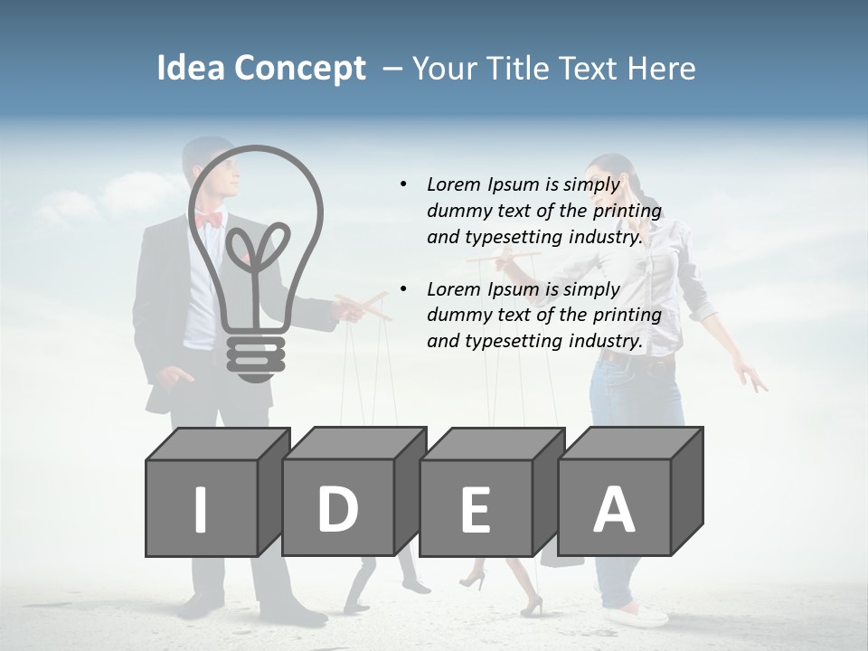 Woman Manipulated String PowerPoint Template