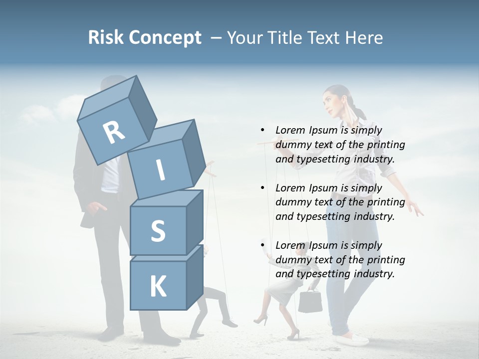 Woman Manipulated String PowerPoint Template