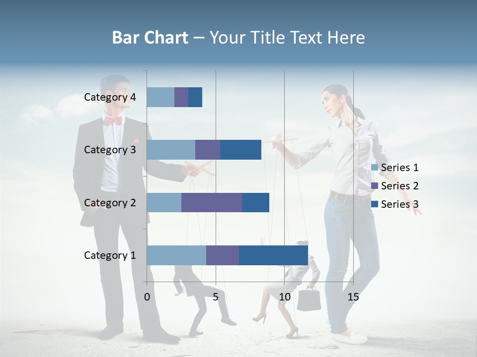 Woman Manipulated String PowerPoint Template