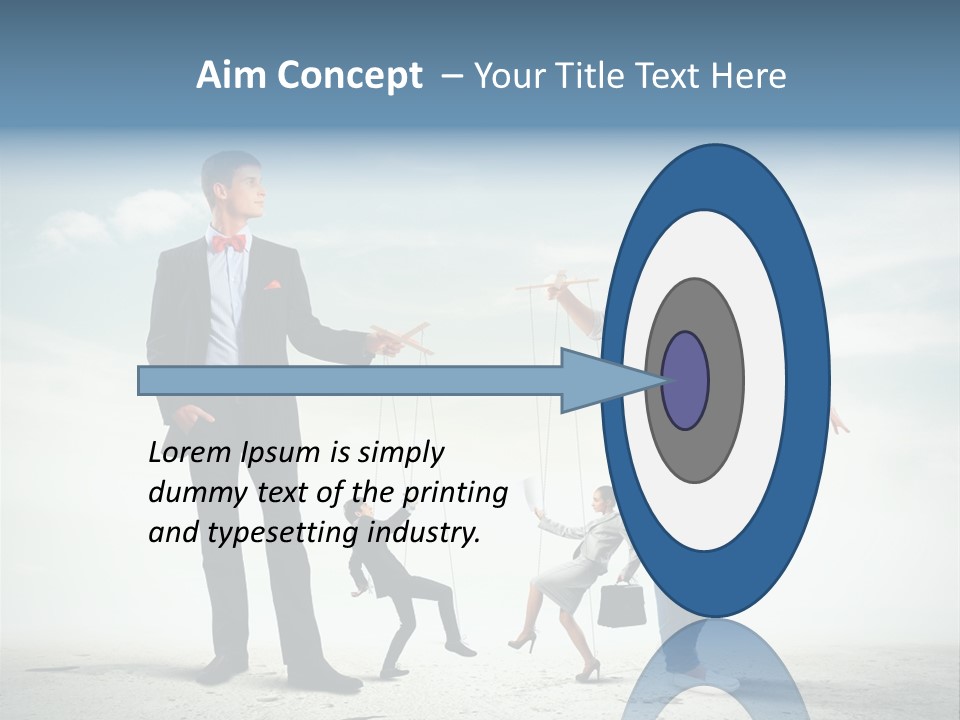 Woman Manipulated String PowerPoint Template