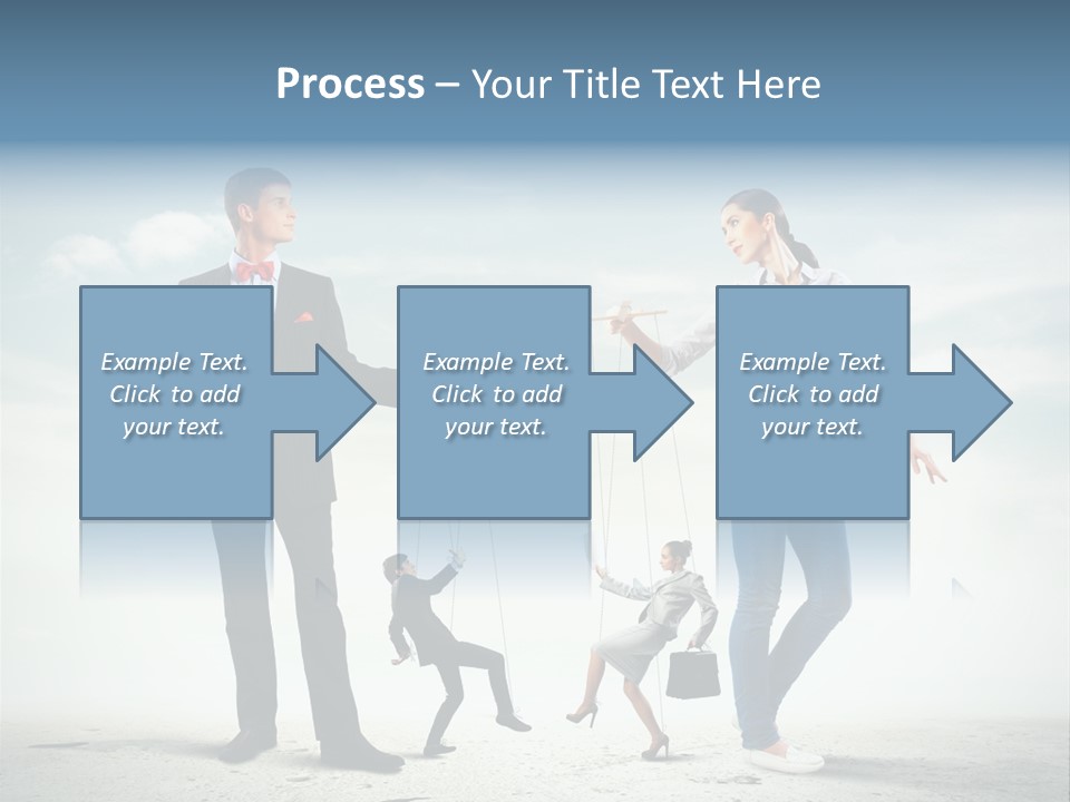 Woman Manipulated String PowerPoint Template