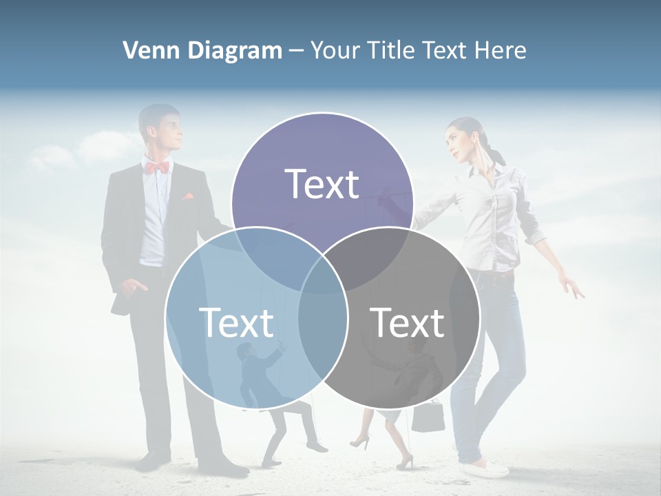 Woman Manipulated String PowerPoint Template