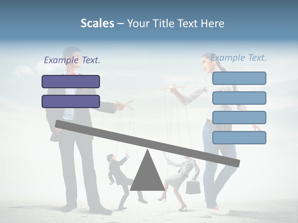 Woman Manipulated String PowerPoint Template