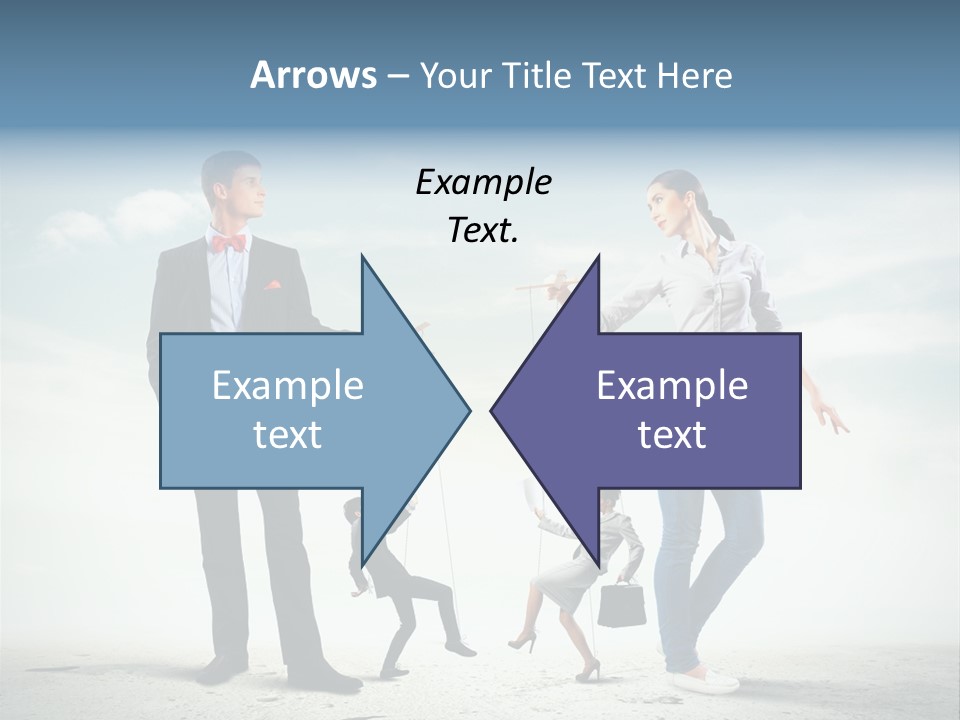 Woman Manipulated String PowerPoint Template