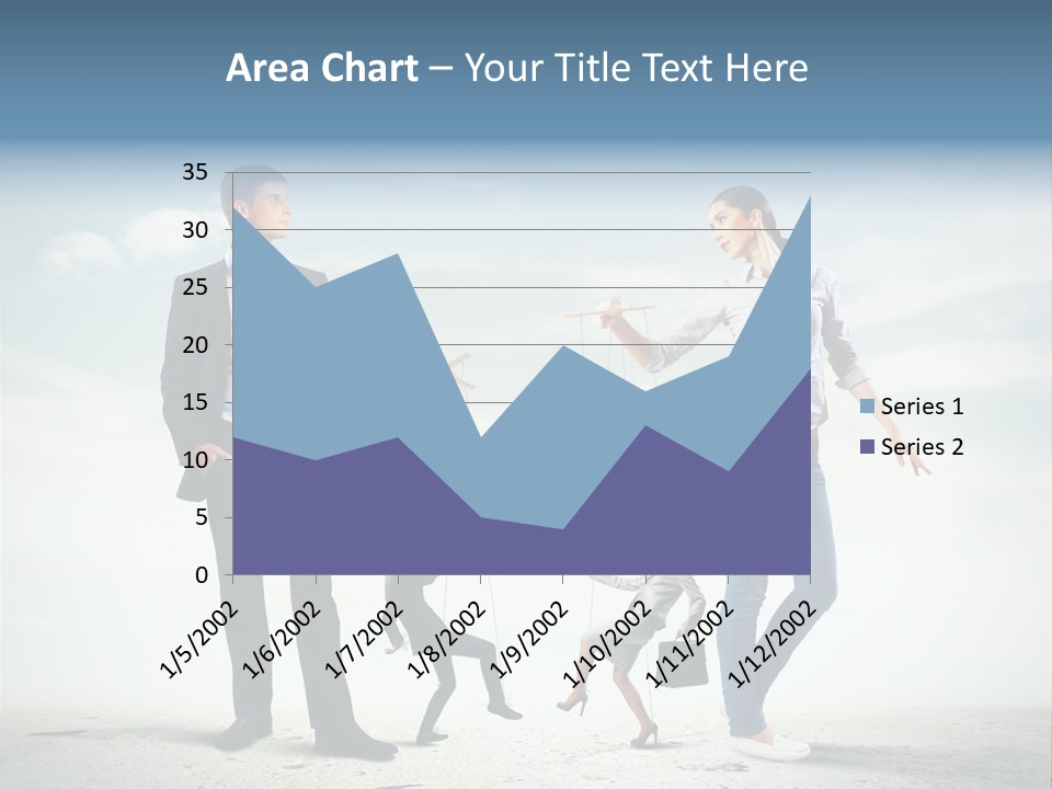 Woman Manipulated String PowerPoint Template