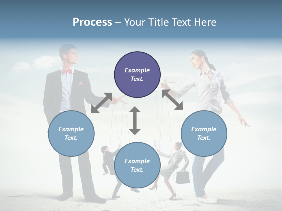 Woman Manipulated String PowerPoint Template