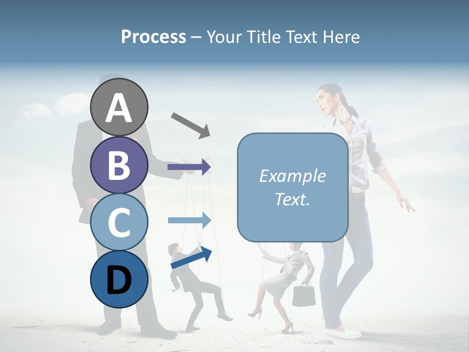 Woman Manipulated String PowerPoint Template