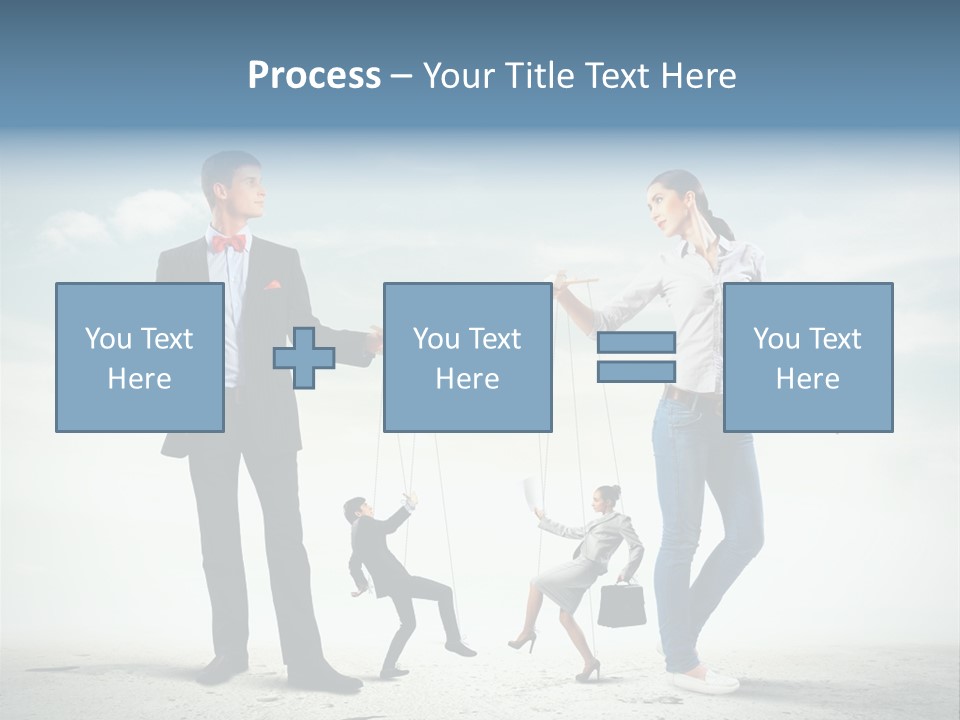 Woman Manipulated String PowerPoint Template