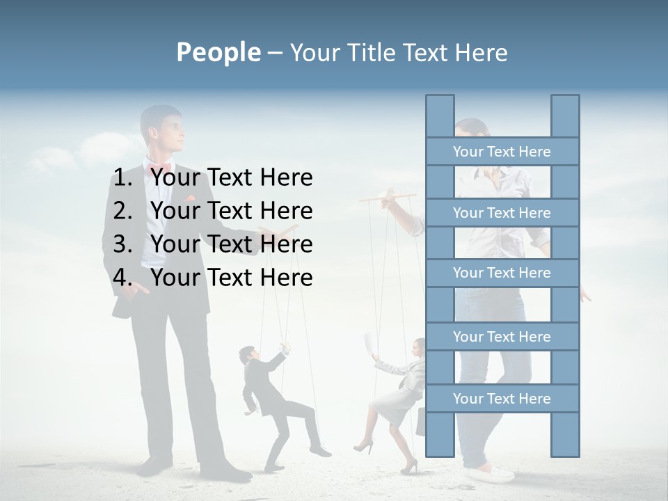 Woman Manipulated String PowerPoint Template