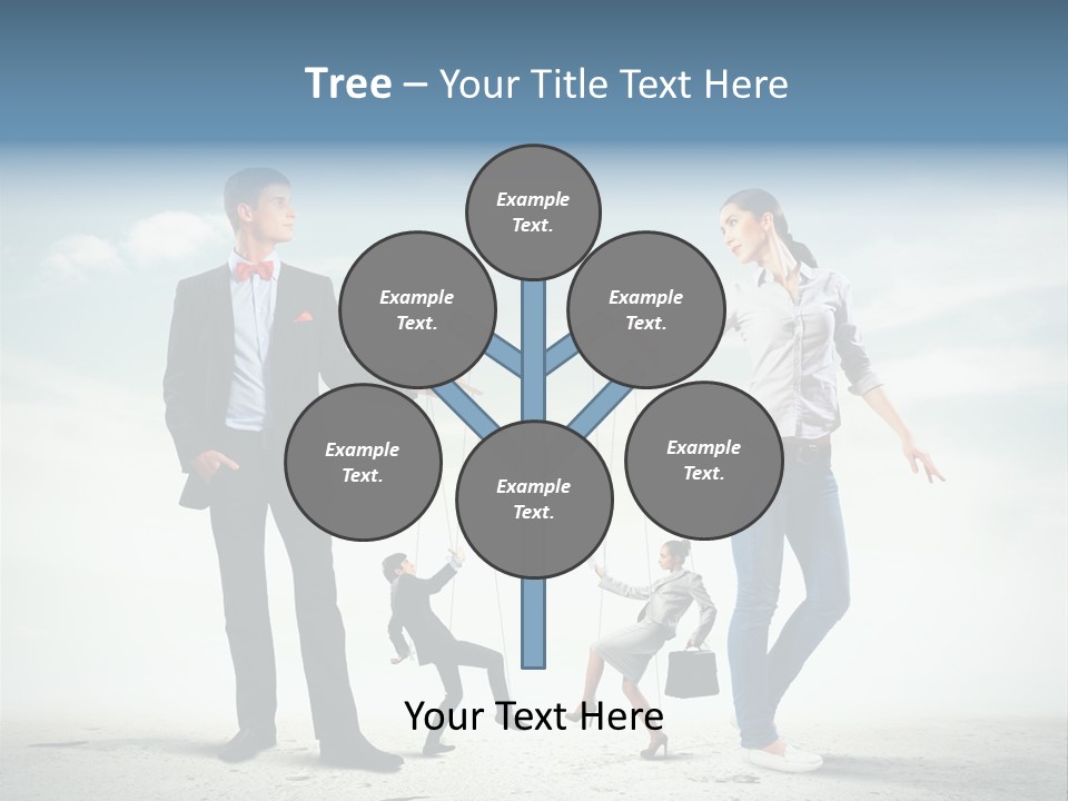 Woman Manipulated String PowerPoint Template